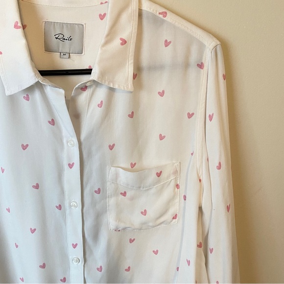Rails Scribble Heart Button Down Shirt Tie Valentines Day - Picture 6 of 9